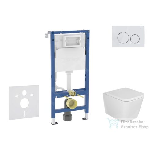 Geberit Duofix falra szerelhető WC szett, Kielle Arkas I WC soft close ülőkével, Geberit Delta 20 alpesi fehér nyomólappal SANI11CA3160B