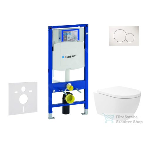 Geberit Duofix falra szerelhető WC szett, Kielle Oudee WC és soft close ülőkével, Geberit Sigma 01 alpesi fehér nyomólappal SANI11CA3173