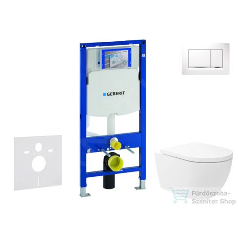 Geberit Duofix falra szerelhető WC szett, Kielle Oudee WC és soft close ülőkével, Geberit Sigma 30 fehér/króm nyomólappal SANI11CA3175