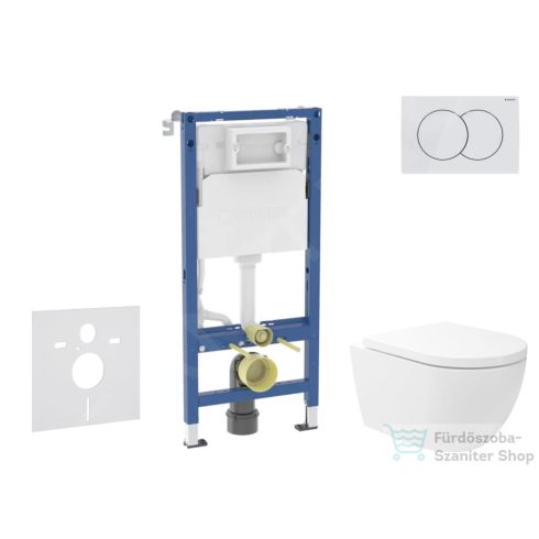Geberit Duofix falra szerelhető WC szett, Kielle Oudee Vortex WC és softclose ülőkével, Geberit Delta01 fehér nyomólappal SANI11CA3179B