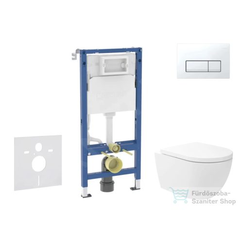 Geberit Duofix falra szerelhető WC szett, Kielle Oudee Vortex WC és soft close ülőkével, Geberit Delta 50 alpesi fehér nyomólappal SANI11CA3181B