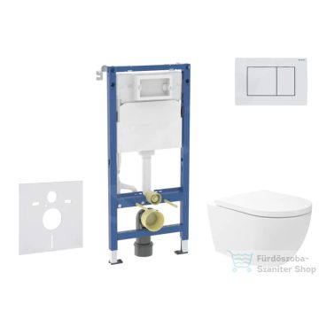   Geberit Duofix falra szerelhető WC szett, Kielle Oudee Vortex WC és soft close ülőkével, Geberit Delta 30 alpesi fehér nyomólappal SANI11CA3183B