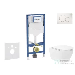   Geberit Duofix falra szerelhető WC szett, Kielle Oudee Vortex WC soft close ülőkével, Geberit Sigma 01 alpesi fehér nyomólappal SANI11CA3184B