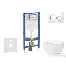   Geberit Duofix falra szerelhető WC szett, Kielle Oudee Vortex WC soft close ülőkével, Geberit Sigma 20 fehér/aranyozott színű nyomólappal SANI11CA3187B