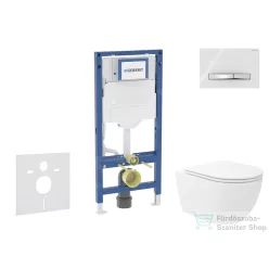   Geberit Duofix falra szerelhető WC szett, Kielle Oudee Vortex WC soft close ülőkével, Geberit Sigma 50 alpesi fehér/króm nyomólappal SANI11CA3188B
