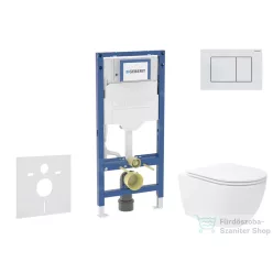   Geberit Duofix falra szerelhető WC szett, Kielle Oudee Vortex WC soft close ülőkével, Geberit Sigma 30 fényes/matt fehér nyomólappal SANI11CA3189B