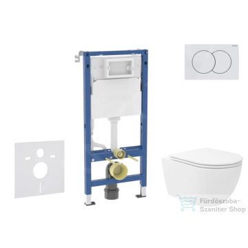   Geberit Duofix falra szerelhető WC szett, Kielle Oudee Vortex WC és softclose ülőkével, Geberit Delta01 fehér nyomólappal SANI11CA3190B