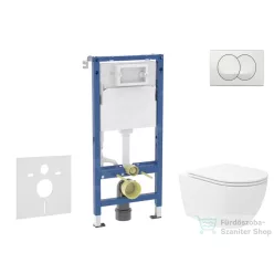   Geberit Duofix falra szerelhető WC szett, Kielle Oudee Vortex WC és softclose ülőkével, Geberit Delta Zero fehér nyomólappal SANI11CA3191B