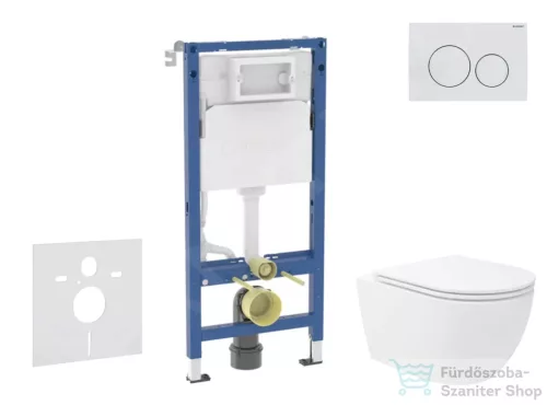 Geberit Duofix falra szerelhető WC szett, Kielle Oudee Vortex WC és soft close ülőke, Geberit Delta 20 alpesi fehér nyomólappal SANI11CA3193B