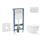 Geberit Duofix falra szerelhető WC szett, Kielle Oudee Vortex WC és soft close ülőke, Geberit Delta 20 alpesi fehér nyomólappal SANI11CA3193B