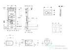 Geberit Duofix falra szerelhető WC szett, Kielle Oudee Vortex WC és soft close ülőke, Geberit Delta 20 alpesi fehér nyomólappal SANI11CA3193B
