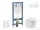 Geberit Duofix falra szerelhető WC szett, Kielle OUDEE Vortex rimless+ WC softclose ülőkével, Geberit Sigma 20 fehér/króm nyomólappal, fehér SANI11CA3196