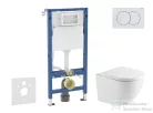 Geberit Duofix Basic falra szerelhető WC szett, Kielle OUDEE Vortex rimless+ WC softclose ülőkével, Geberit Delta 01 alpesi fehér nyomólappal SANI11CA3198