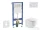 Geberit Duofix Basic falra szerelhető WC szett, Kielle OUDEE Vortex rimless+ WC softclose ülőkével, Geberit Delta 01 alpesi fehér nyomólappal SANI11CA3198