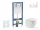 Geberit Duofix falra szerelhető WC szett, Kielle OUDEE Vortex rimless+ WC softclose ülőkével, Geberit Sigma 20 fehér/arany színű nyomólappal, fehér SANI11CA3199