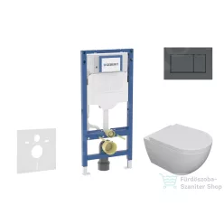   Geberit Duofix falra szerelhető WC szett, Kielle Oudee WC és softclose ülőkével, Geberit Sigma 30 matt/fényes fekete nyomólappal SANI11CA5100B