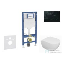   Geberit Duofix falra szerelhető WC szett, Kielle Oudee WC és softclose ülőkével, Geberit Sigma 01 fényes fekete nyomólappal SANI11CA5107B