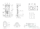 Geberit Duofix falra szerelhető WC szett, Kielle Oudee WC és softclose ülőkével, Geberit Sigma 01 fényes fekete nyomólappal SANI11CA5107B