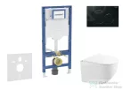 Geberit Duofix falra szerelhető WC szett, Kielle Gaia kompakt WC soft close ülőkével, Geberit Sigma 01 fényes fekete nyomólappal SANI11CA5117B