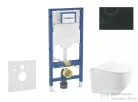 Geberit Duofix falra szerelhető WC szett, Kielle Gaia kompakt WC soft close ülőkével, Geberit Sigma 20 matt/fényes fekete nyomólappal SANI11CA5119B