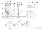 Geberit Duofix falra szerelhető WC szett, Kielle Gaia kompakt WC soft close ülőkével, Geberit Sigma 20 matt/fényes fekete nyomólappal SANI11CA5119B