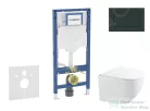 Geberit Duofix falra szerelhető WC szett, Kielle Gaia kompakt WC soft close ülőkével, Geberit Sigma 30 fényes/matt fekete nyomólappal SANI11CA5120B