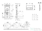 Geberit Duofix falra szerelhető WC szett, Kielle Gaia kompakt WC és soft close ülőkével, Geberit Delta 50 matt fekete nyomólappal SANI11CA5122B