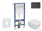 Geberit Duofix falra szerelhető WC szett, Kielle Oudee WC és soft close ülőkével, Geberit Delta 50 matt fekete nyomólappal SANI11CA5129B