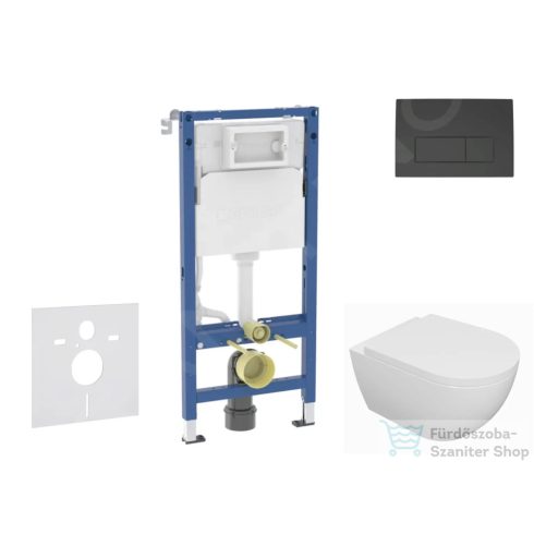 Geberit Duofix falra szerelhető WC szett, Kielle Oudee WC és soft close ülőkével, Geberit Delta 50 matt fekete nyomólappal SANI11CA5129B