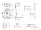 Geberit Duofix falra szerelhető WC szett, Kielle Oudee WC és soft close ülőkével, Geberit Delta 50 matt fekete nyomólappal SANI11CA5129B