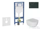 Geberit Duofix falra szerelhető WC szett, Kielle Oudee WC és soft close ülőkével, Geberit Sigma 30 fényes/matt fekete nyomólappal SANI11CA5130B