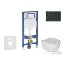   Geberit Duofix falra szerelhető WC szett, Kielle Oudee WC és soft close ülőkével, Geberit Sigma 30 fényes/matt fekete nyomólappal SANI11CA5130B