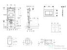 Geberit Duofix falra szerelhető WC szett, Kielle Oudee WC és soft close ülőkével, Geberit Sigma 30 fényes/matt fekete nyomólappal SANI11CA5130B