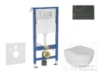 Geberit Duofix falra szerelhető WC szett, Kielle Oudee WC és softclose ülőkével, Geberit Delta 50 matt fekete nyomólappal SANI11CA5132B