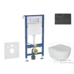   Geberit Duofix falra szerelhető WC szett, Kielle Oudee WC és softclose ülőkével, Geberit Delta 50 matt fekete nyomólappal SANI11CA5132B
