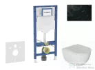 Geberit Duofix falra szerelhető WC szett, Kielle Oudee WC és soft close ülőkével, Geberit Sigma 01 fekete nyomólappal SANI11CA5133B