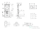 Geberit Duofix falra szerelhető WC szett, Kielle Oudee WC és soft close ülőkével, Geberit Sigma 01 fekete nyomólappal SANI11CA5133B