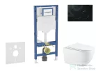 Geberit Duofix falra szerelhető WC szett, Kielle Gaia WC és soft close ülőkével, Geberit Sigma 01 fekete nyomólappal SANI11CA5134B