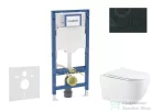 Geberit Duofix falra szerelhető WC szett, Kielle Gaia WC soft close ülőkével, Sigma 20 matt/fényes fekete színű nyomólappal SANI11CA5135B