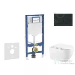   Geberit Duofix falra szerelhető WC szett, Kielle Gaia WC soft close ülőkével, Sigma 20 matt/fényes fekete színű nyomólappal SANI11CA5135B