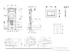 Geberit Duofix falra szerelhető WC szett, Kielle Gaia WC soft close ülőkével, Geberit Sigma 30 fényes/matt fekete nyomólappal SANI11CA5136B