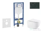 Geberit Duofix falra szerelhető WC szett, Kielle Gaia WC és soft close ülőkével, Geberit Sigma 20 fényes/matt fekete nyomólappal SANI11CA5137B