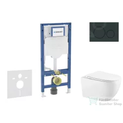   Geberit Duofix falra szerelhető WC szett, Kielle Gaia WC és soft close ülőkével, Geberit Sigma 20 fényes/matt fekete nyomólappal SANI11CA5137B
