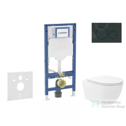   Geberit Duofix falra szerelhető WC szett, Kielle Oudee Vortex WC soft close ülőkével, Geberit Sigma 20 fényes/matt fekete nyomólappal SANI11CA5154B