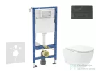 Geberit Duofix falra szerelhető WC szett, Kielle Oudee Vortex WC és soft close ülőke, Geberit Delta 50 matt fekete nyomólappal SANI11CA5155B