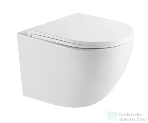Geberit Duofix falra szerelhető WC szett, Kielle OUDEE Vortex rimless+ WC softclose ülőkével, Geberit Sigma 30 matt/fényes fekete nyomólappal, fehér SANI11CA5156