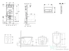 Geberit Duofix Basic falra szerelhető WC szett, Kielle Nefia Vortex rimless+ WC softclose ülőkével, Geberit Delta 50 matt fekete nyomólappal SANI11CA5166