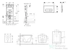 Geberit Duofix Basic falra szerelhető WC szett, Kielle Arkas I Vortex+ WC softclose ülőkével, Geberit Delta 50 matt fekete nyomólappal SANI11CA5184