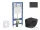 Geberit Duofix falra szerelhető WC szett, Kielle OUDEE Vortex rimless+ WC softclose ülőkével, Geberit Sigma 30 matt/fényes fekete nyomólappal, matt fekete SANI11CA5503