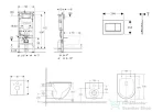 Geberit Duofix falra szerelhető WC szett, Kielle OUDEE Vortex rimless+ WC softclose ülőkével, Geberit Sigma 30 matt/fényes fekete nyomólappal, matt fekete SANI11CA5503